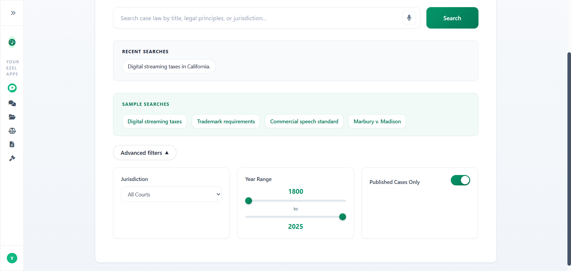 Filter by jurisdiction and date