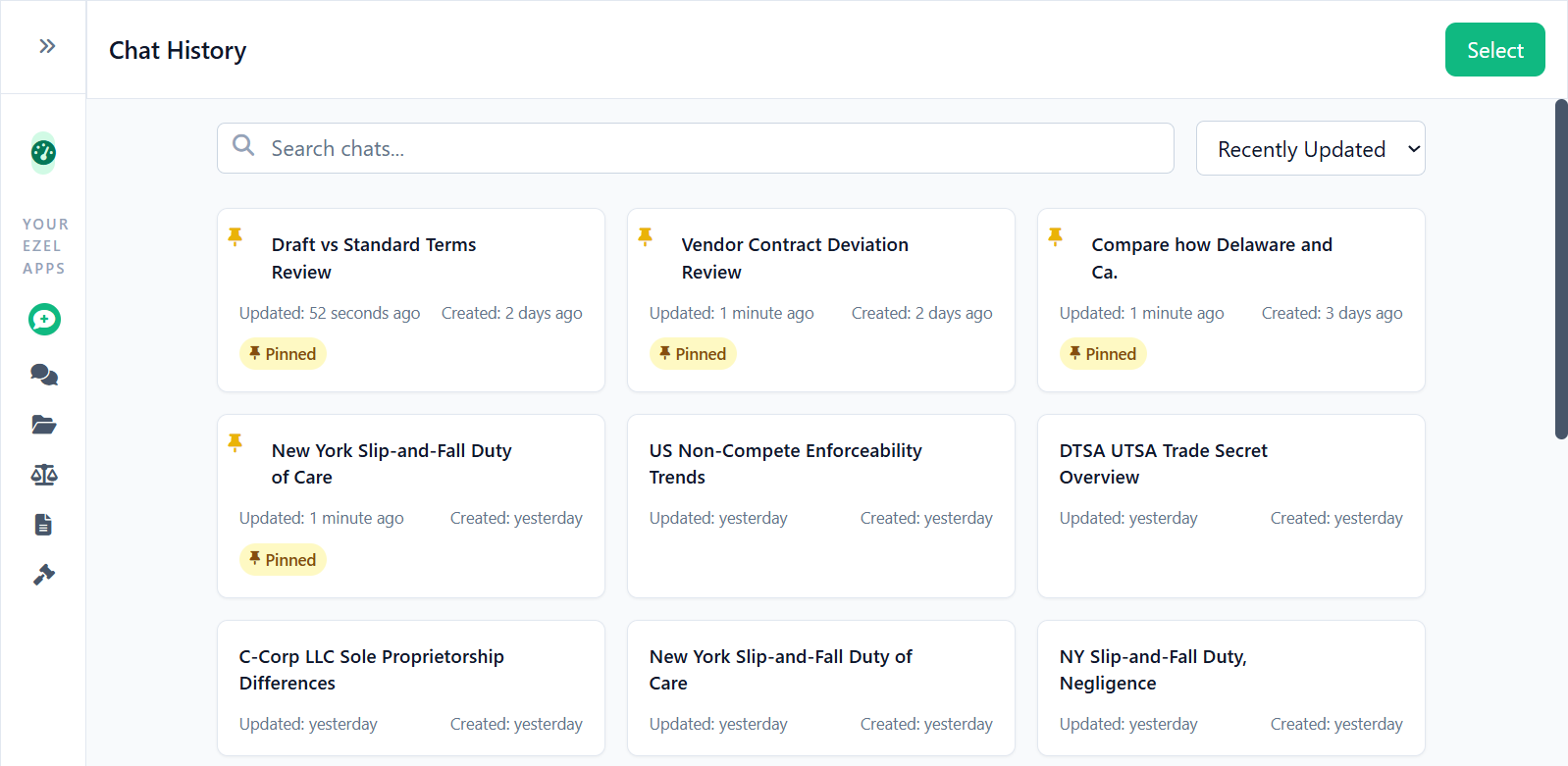 Conversation history and search