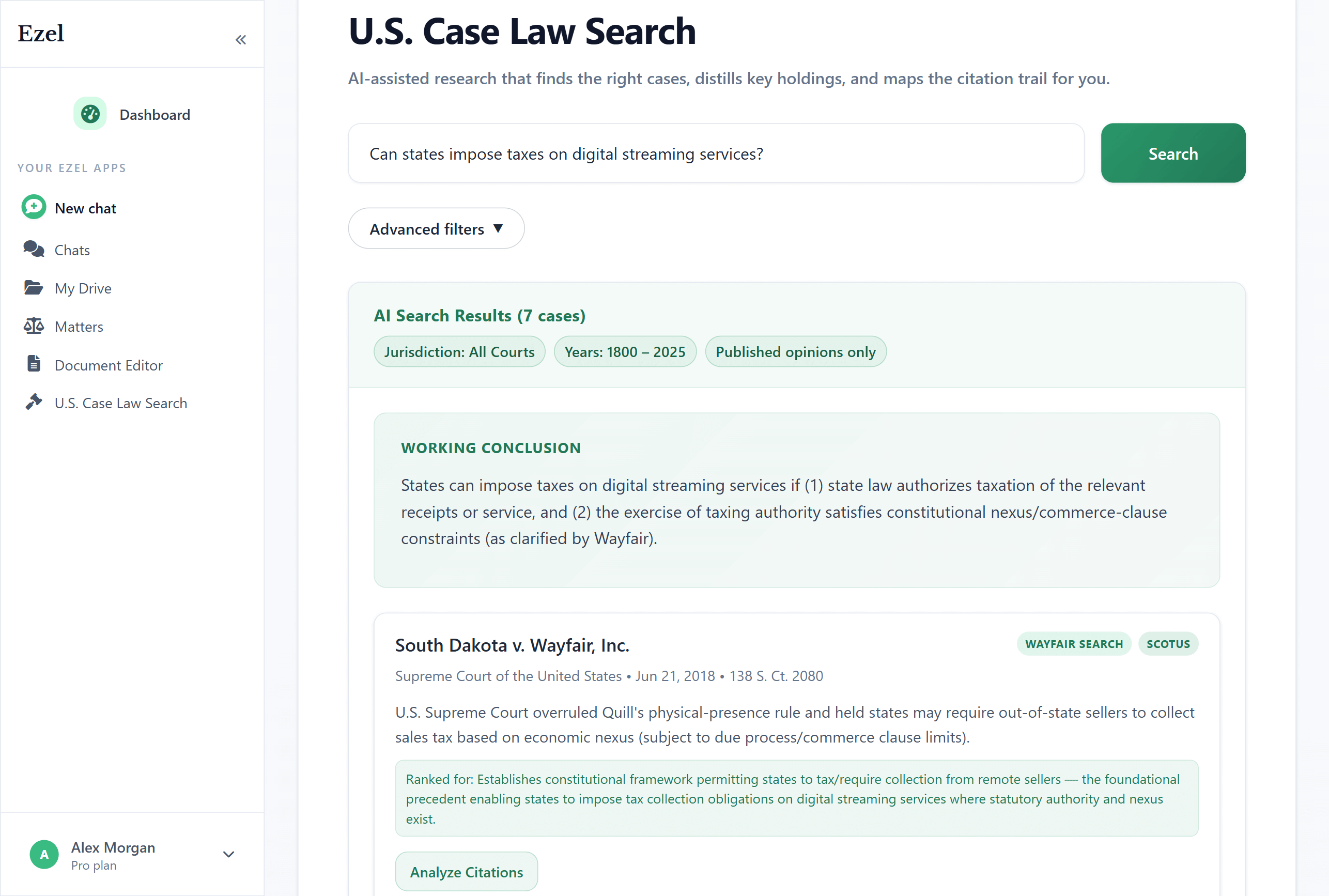 Ezel U.S. Case Law Search